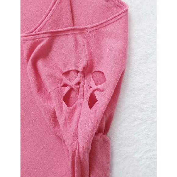 MINNIE ROSE "AIRY & LIGHT LUXE COTTON KNIT" COLD SHOULDER SWEATER TOP $136 L - Picture 4 of 8